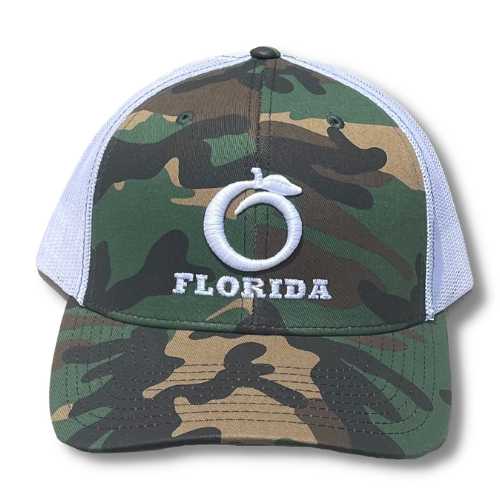 Florida Snapback Old Camo/White White logo