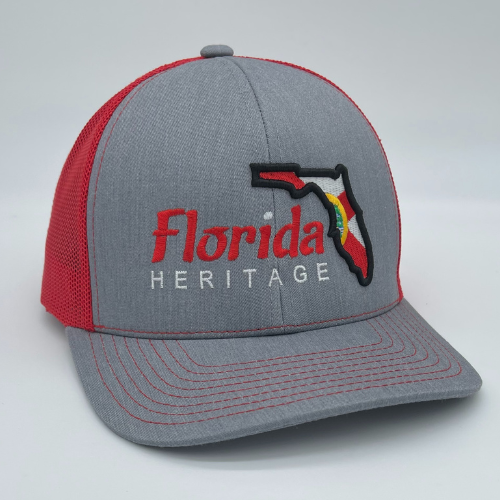 Florida Heritage Florida flag Heather Grey/Red hat