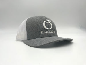 Florida Snapback Heather Grey/White White logo