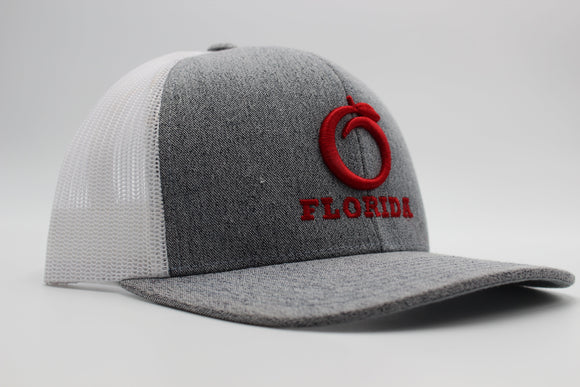 Florida Snapback Heather Grey/White Red logo