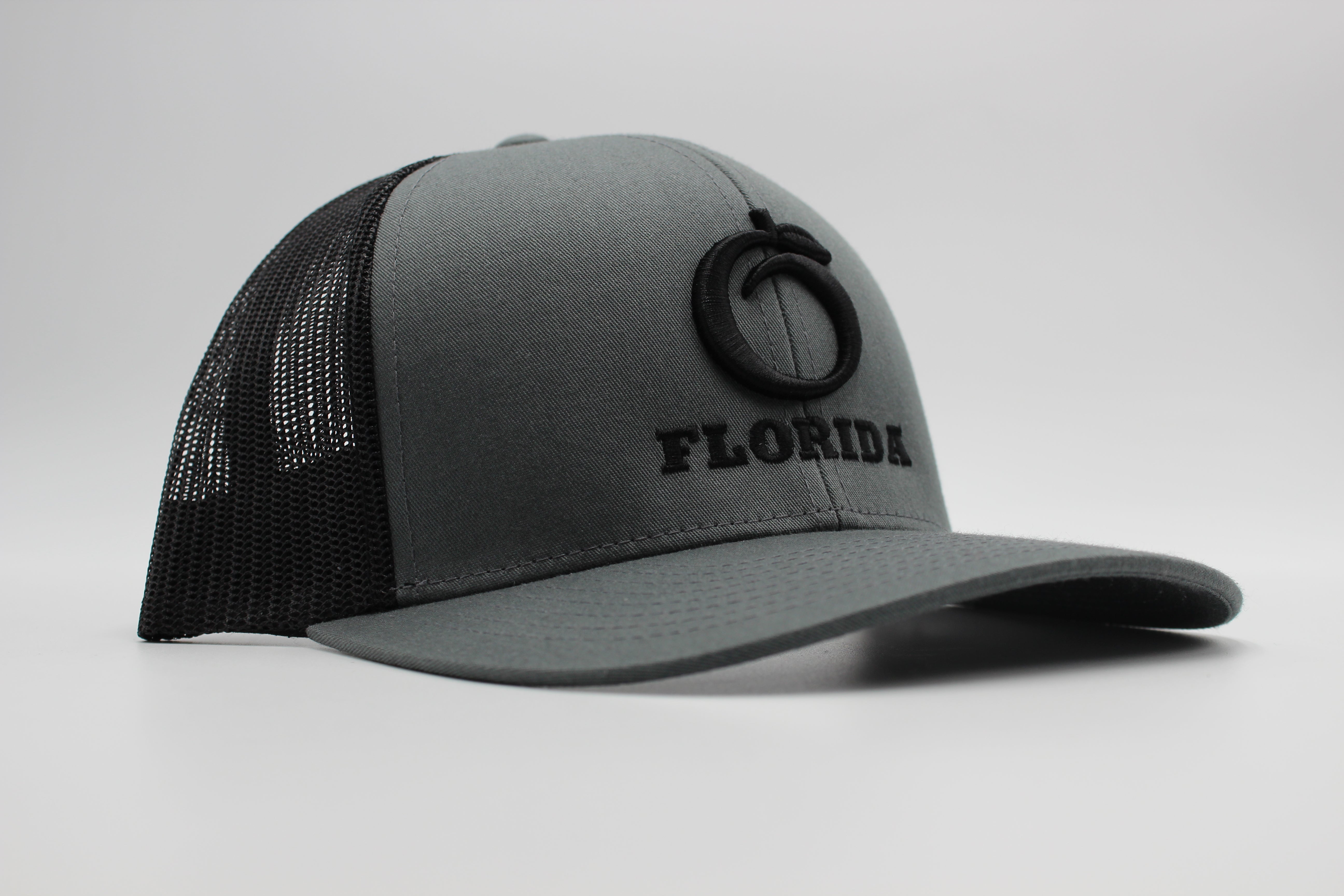 The Ridge Trucker Charcoal/Black Black logo – Florida Heritage Apparel