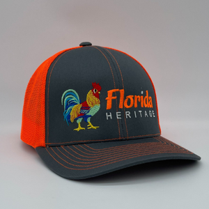 The Heritage Rooster Charcoal/Neon Orange