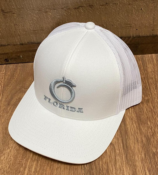 The Ridge Trucker White/White Silver logo