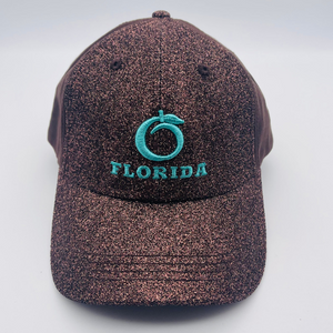 Ladies Ponytail Hat Bronze/Brown Teal logo