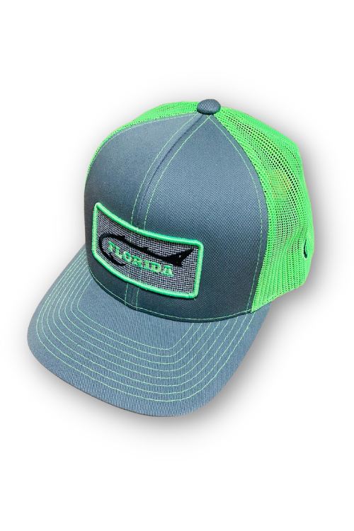 Rugged Series Charcoal/Neon Green Fish Hook'd – Florida Heritage Apparel