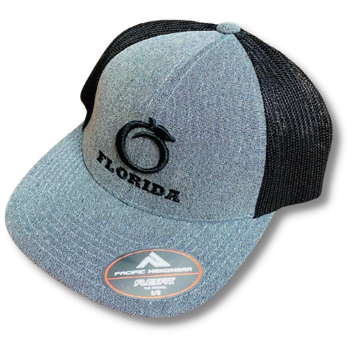 FH Flex Fit Heather Grey/Black Black logo