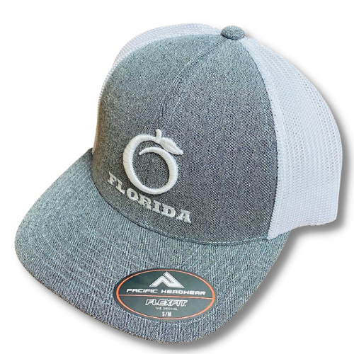 FH Flex Fit Heather Grey/White White logo